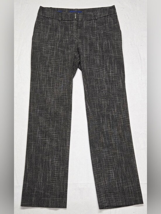 Apt. 9 Pants - Apt. 9 2P Torie Style Trouser Pants Charcoal Gray White Woven Smooth Fabric